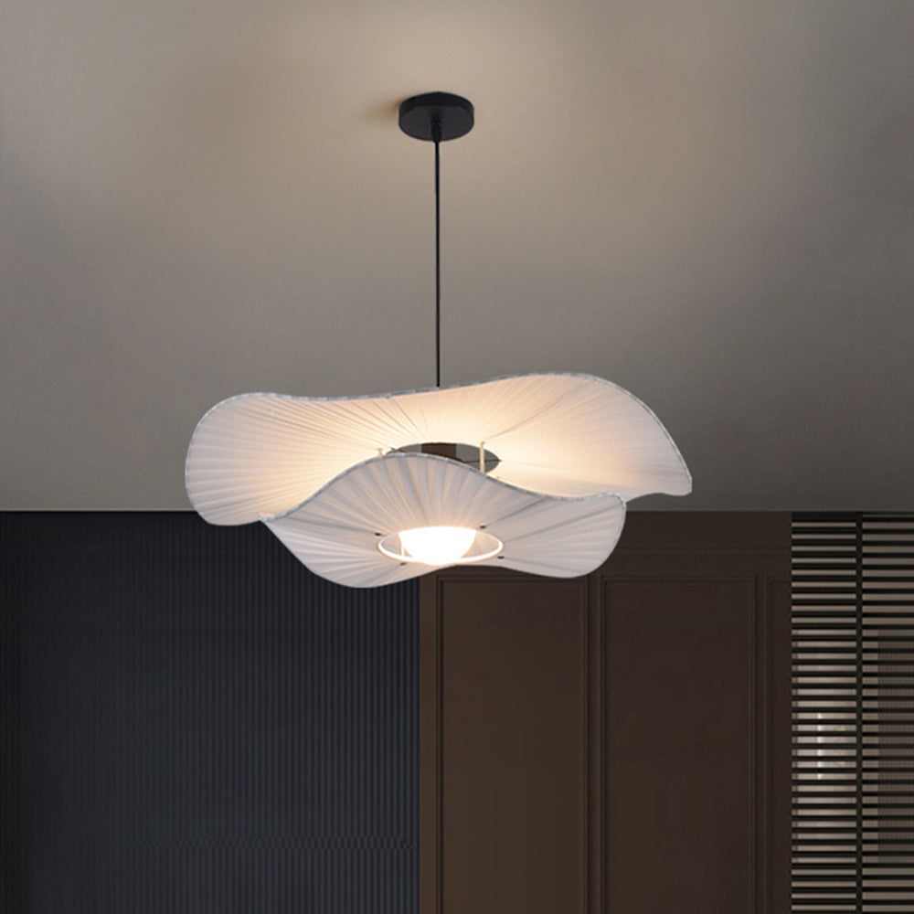 Renée Modern Nordic Cloth/Metal Shell Pendant Light, White