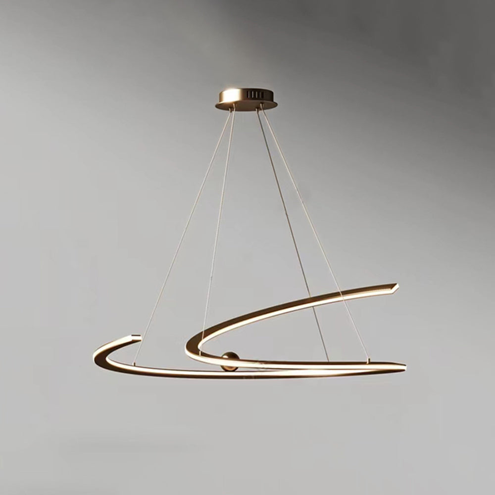 Louise Minimalist Linear Metal Pendant Light,Gold
