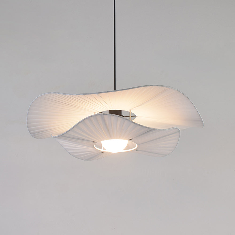 Renée Modern Nordic Cloth/Metal Shell Pendant Light, White