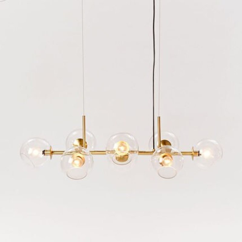 Valentina Modern Glass Globe Bubble Pendant Light Black/Gold