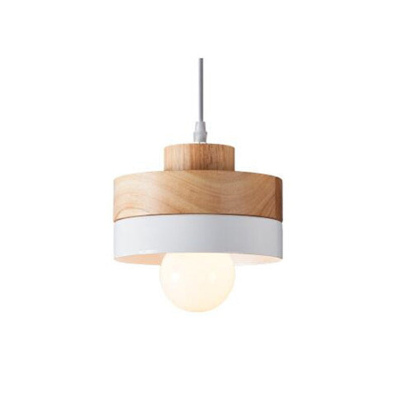 Morandi Minimalist Black & White Wood Geometric Pendant Light