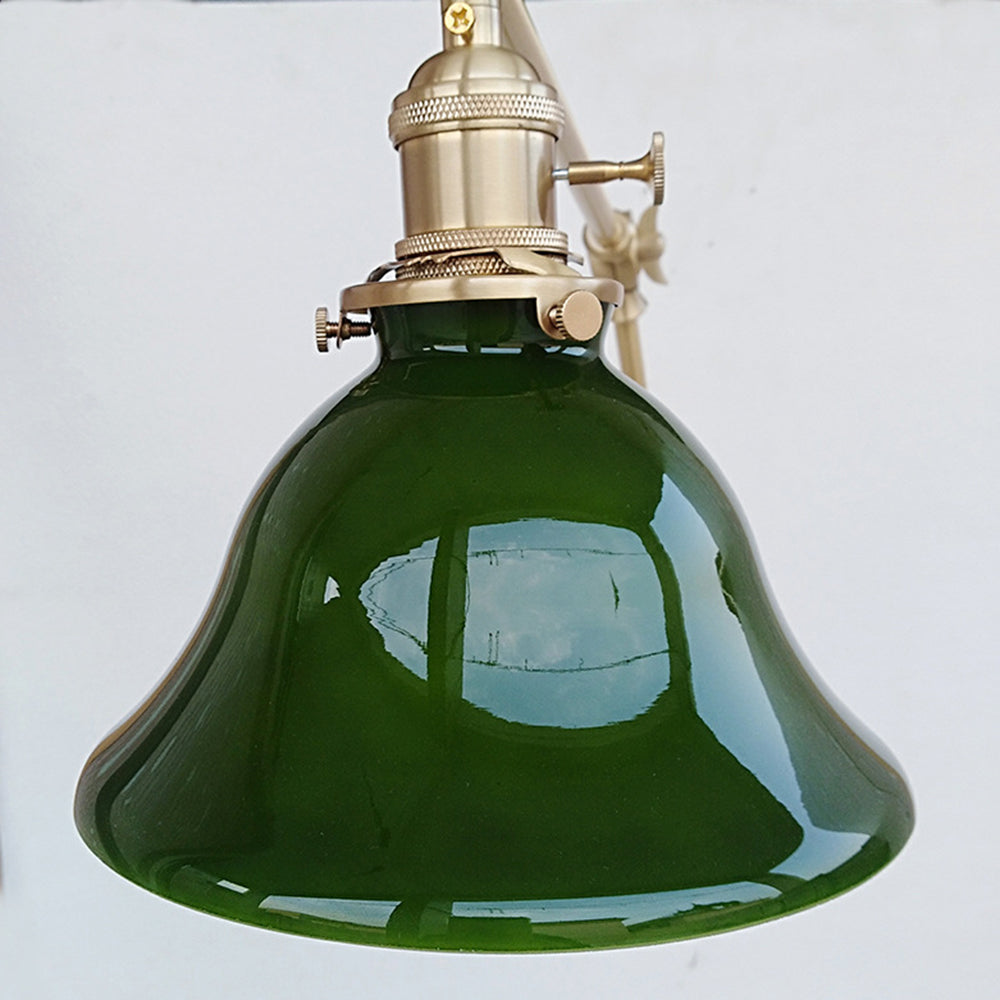 Brady Vintage Foldable Metal Wall Lamp, Green/White