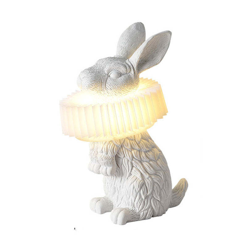 Alice Decorative Modern Rabbit Table Lamp White Resin Bedroom