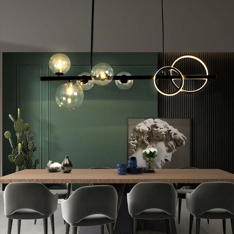 Valentina Pendant Light Bubble Circle Modern, Metal, Black/Gold, Bedroom