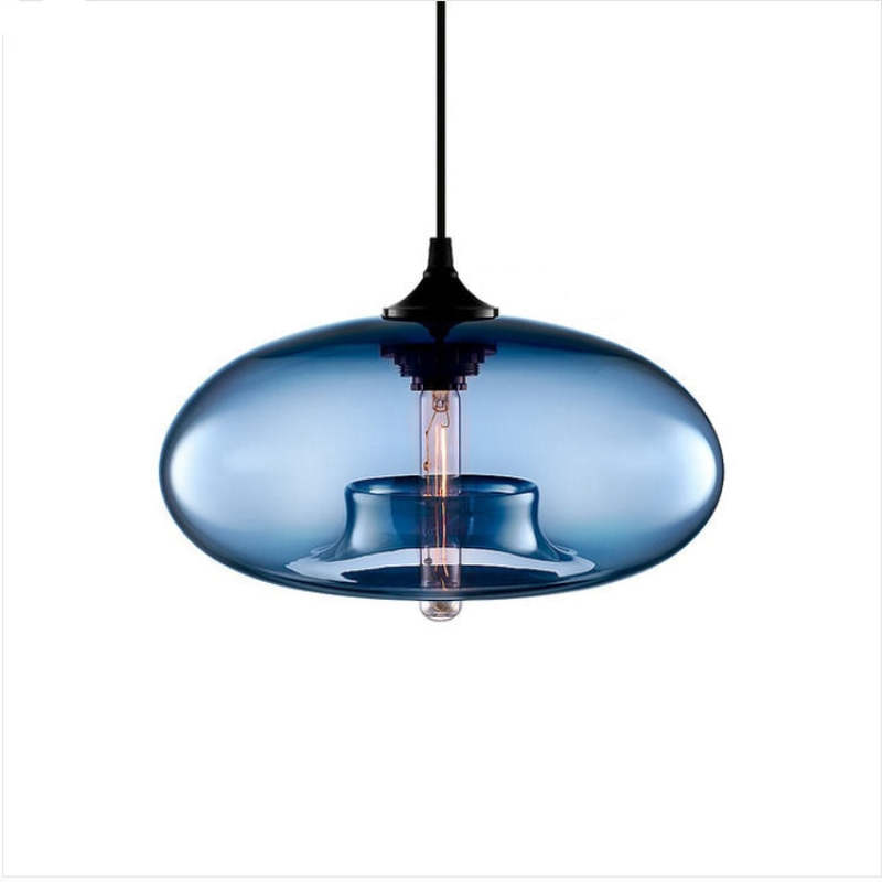 Hailie Modern Bread Shaped Glass Pendant Light, 6 Colour