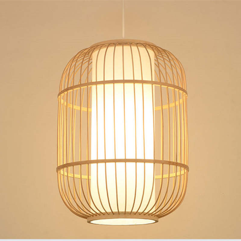 Muto Hand-Woven Knitted Rattan Bamboo Vintage Hanging Light Pendant Light