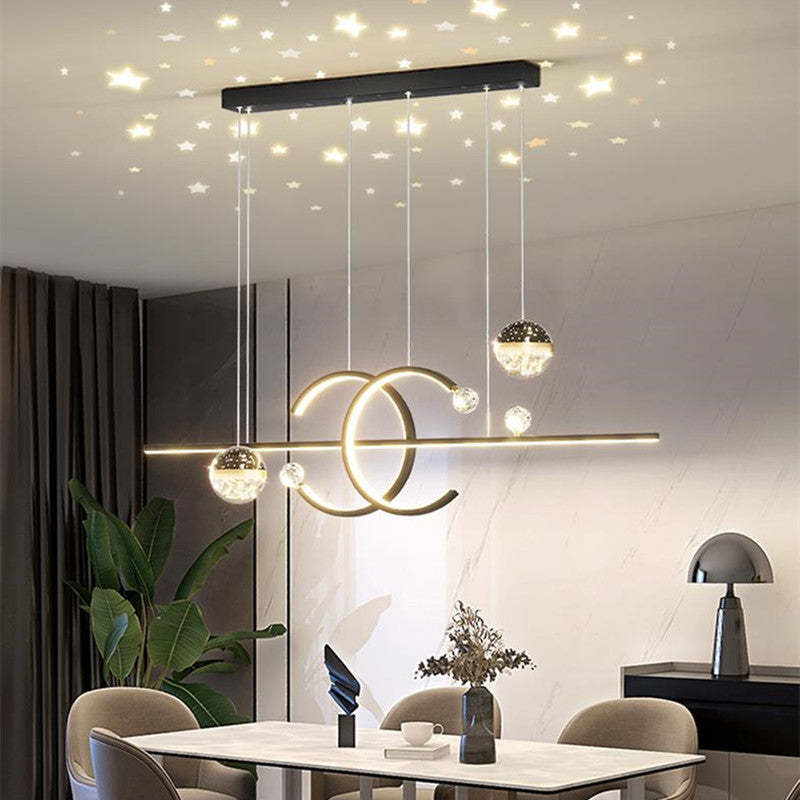 Madina Pendant Light Double-C, Gold/Black