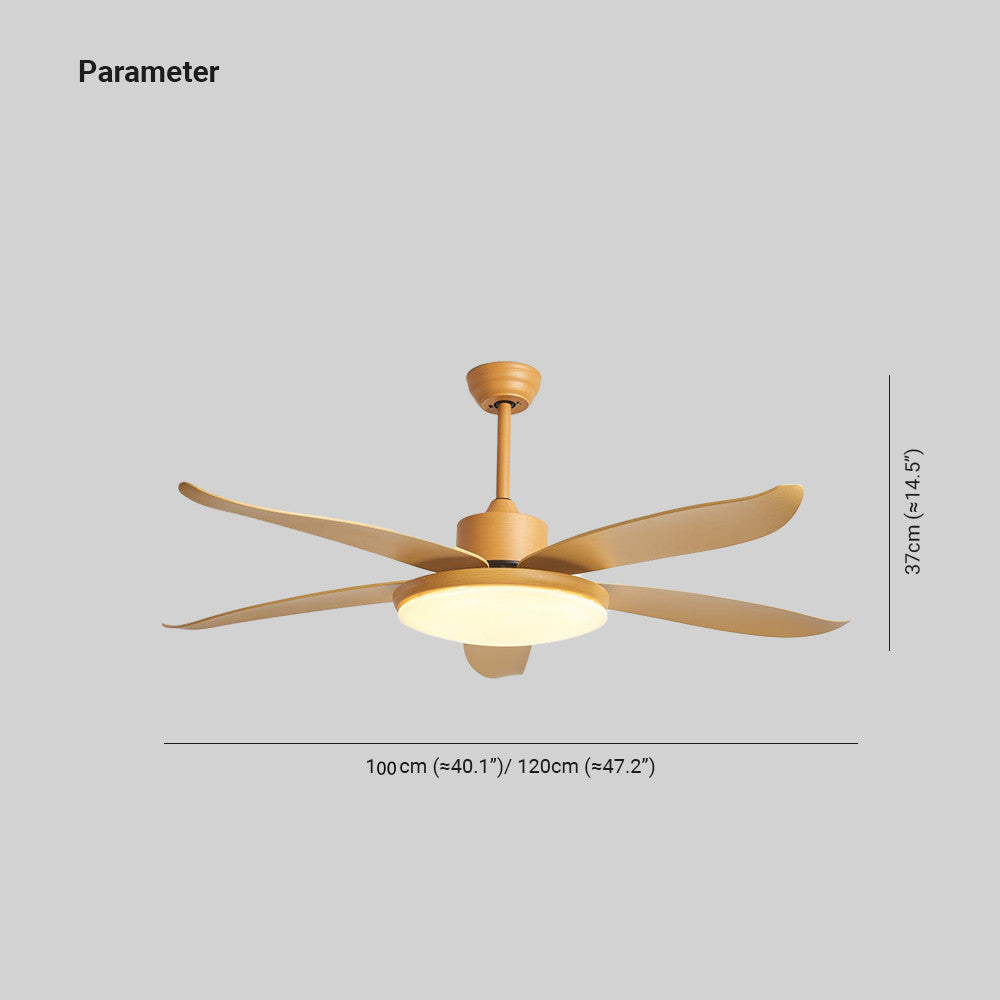 Haydn 5-Blade DC Ceiling Fan with Light, Wood Color, Summer, 40''/47''