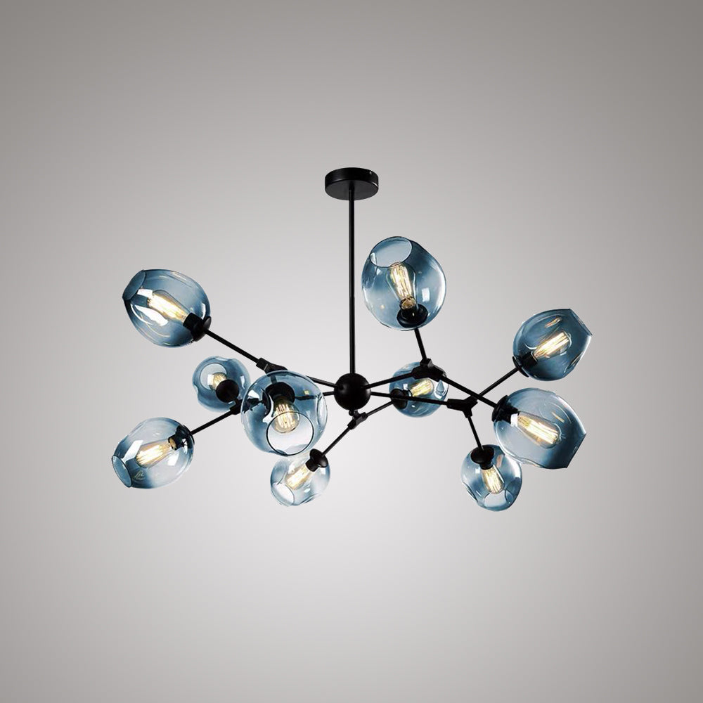 Valentina Modern Bubble Metal Pendant Light, Black/Gold