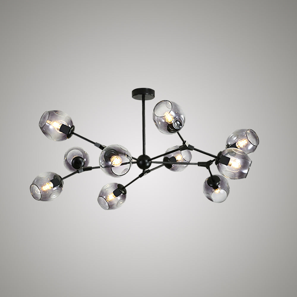 Valentina Modern Bubble Metal Pendant Light, Black/Gold