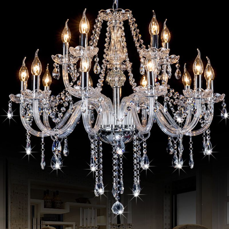 Silva Luxury Candlestick Clear Crystal Chandelier