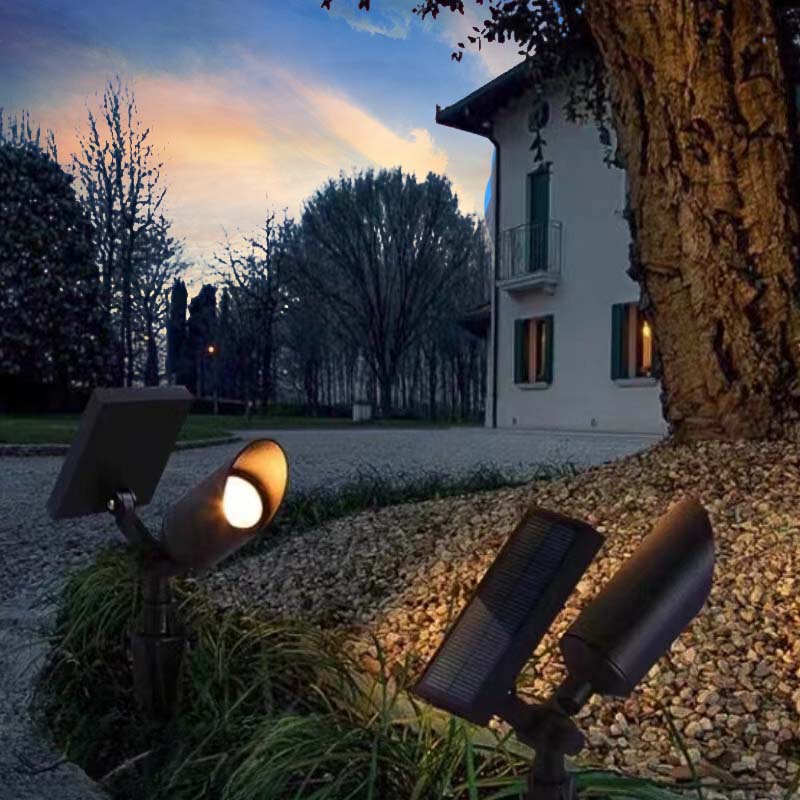 Orr Modern Round Glass/Metal Solar Outdoor Ground Lamp Spotlight