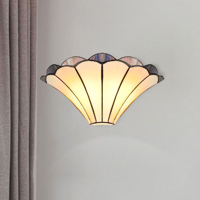 Alessio Decorative Flower Glass Wall Lamp, Beige