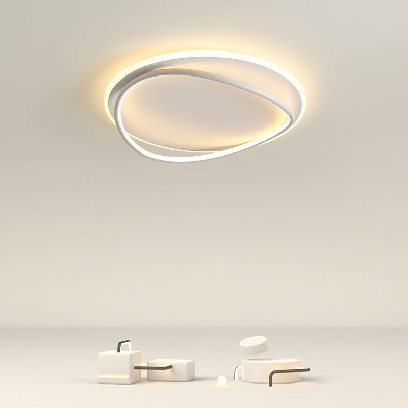 Quinn Flush Mount Ceiling Light Ring Modern, Black/White, Dining Room