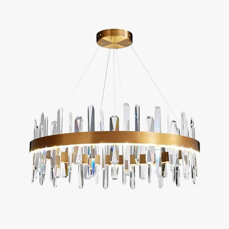 Marylin Modern Crystal Ring Chandelier, Stainless Steel & Crystal