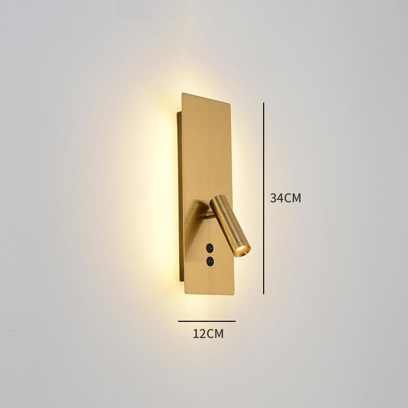 Orr Modern Flashlight Metal/Acrylic Wall Lamp Spotlight, Gold/Black/White