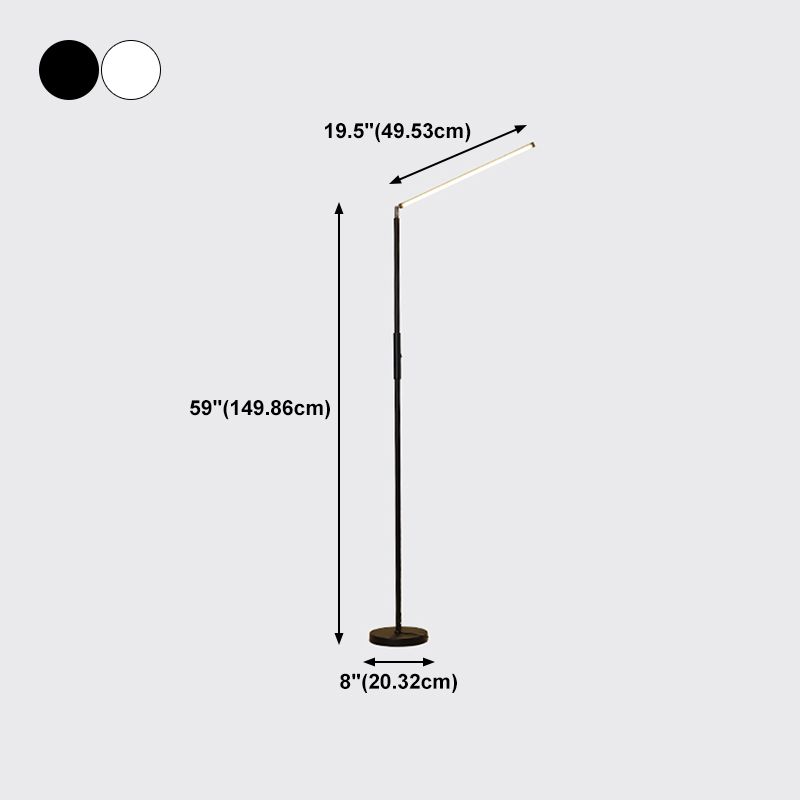 Edge Minimalistic Linear Floor Lamp, Metal, Black/White