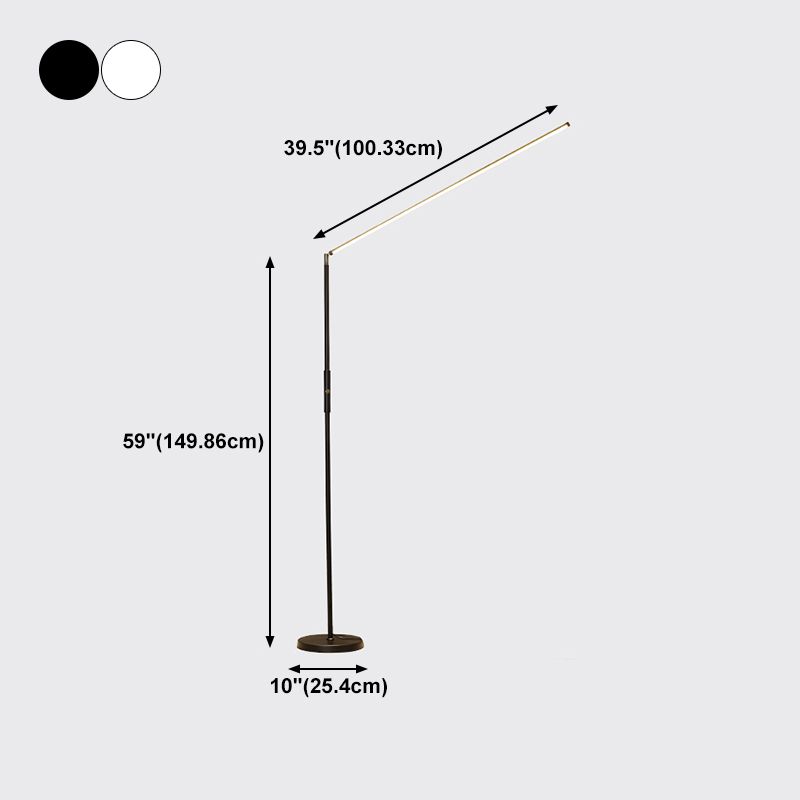 Edge Minimalistic Linear Floor Lamp, Metal, Black/White