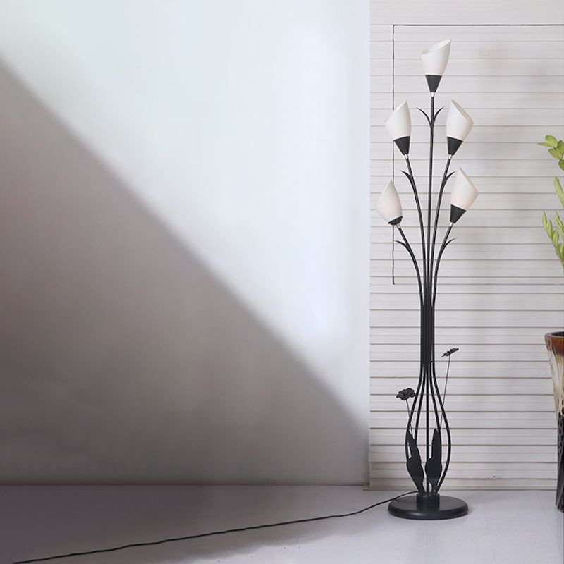 Bella Flower Branching Black Floor Lamp, Living Room