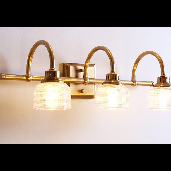 Alessio Vintage Bowl-shaped Metal/Glass Wall Lamps, Gold