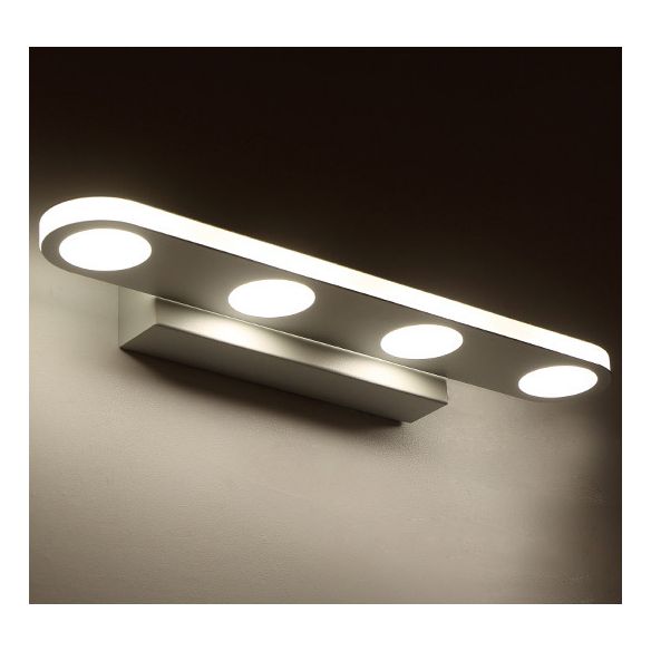 Leigh Modern Oval  Metal/Acrylic Bedroom Wall Lamp, White