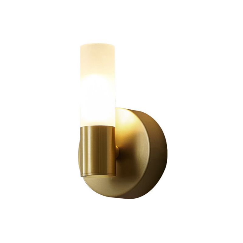 Leigh Modern Cylindrical Metal Led Wall Lamp, Gold