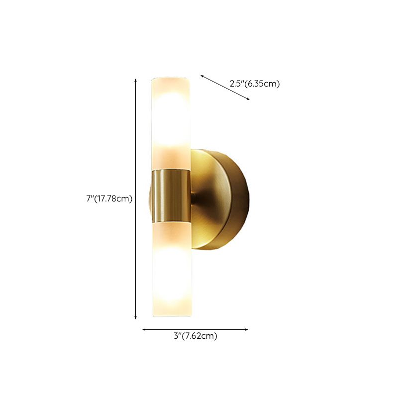 Leigh Modern Cylindrical Metal Led Wall Lamp, Gold