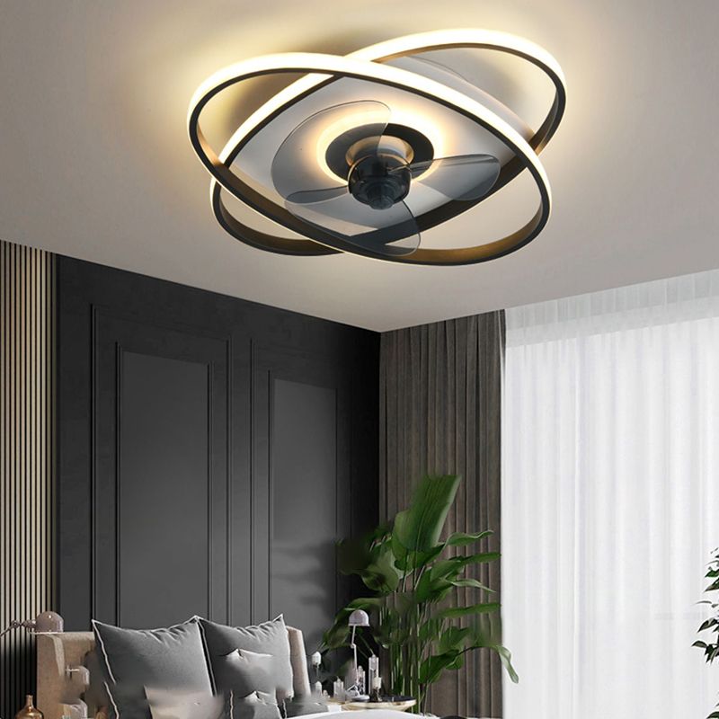 Arisha Double-ring Ceiling Fan with Light, 5 Color, L 19.6"