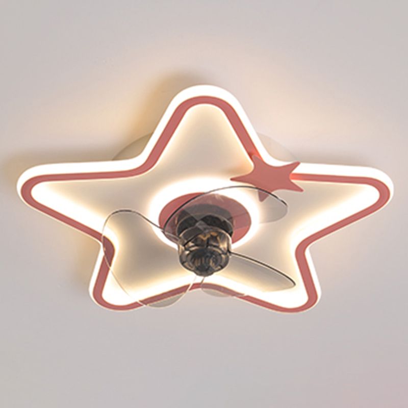 Minori Cloud & Star Ceiling Fan with Light, 3 Color, L 21"/23''