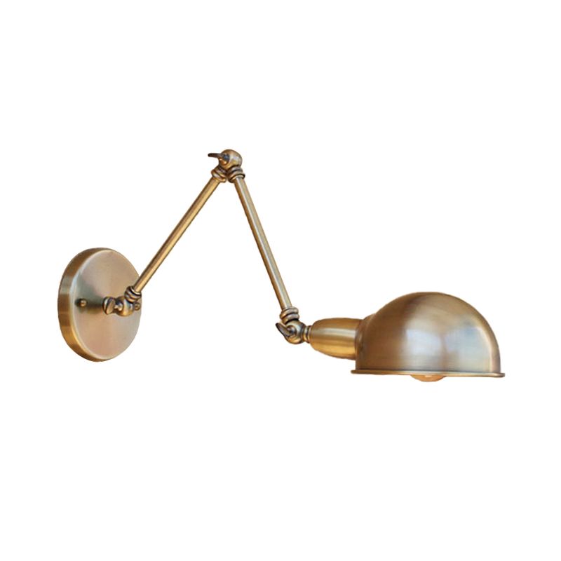 Brady Hemispheric Adjustable Wall Lamp, Brass/Antique Brass/Chrome, Bedroom