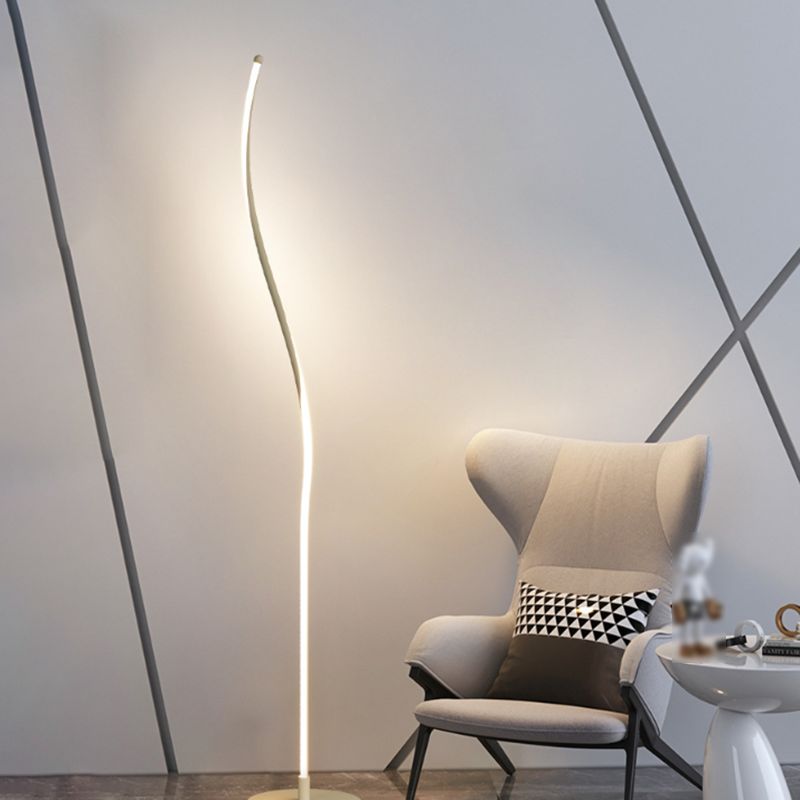 Louise Modern Linear Metal Acrylic Floor Lamp, Black/White