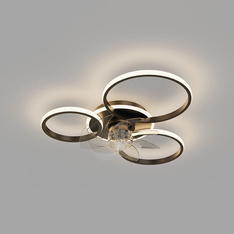 Arisha Ceiling Fan with Light, 2/3/4/5 Rings, 2 Color, L 18"/22"/24"/31.5"