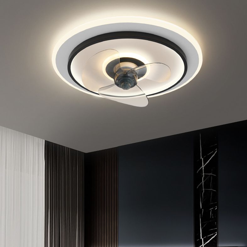 Edge Ring Black Ceiling Fan with Light, DIA 19.6"