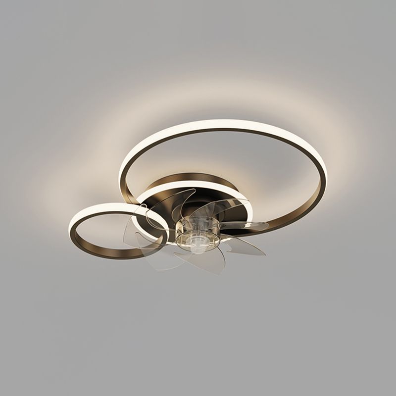 Arisha Ceiling Fan with Light, 2/3/4/5 Rings, 2 Color, L 18"/22"/24"/31.5"