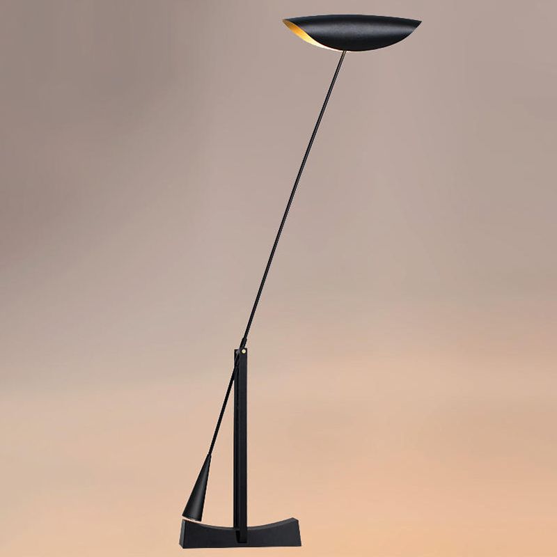 Carins Modern Bowl Linear Metal Floor Lamp,Black