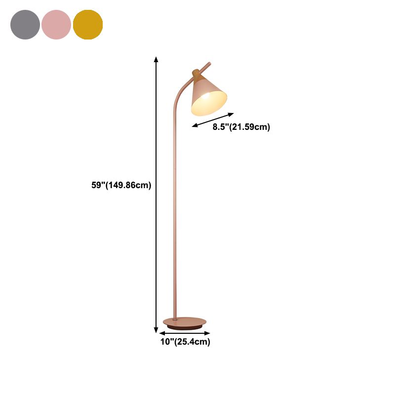 Morandi Floor Lamp, Bedroom & Living Room, Gray & Pink & Yellow, Metal