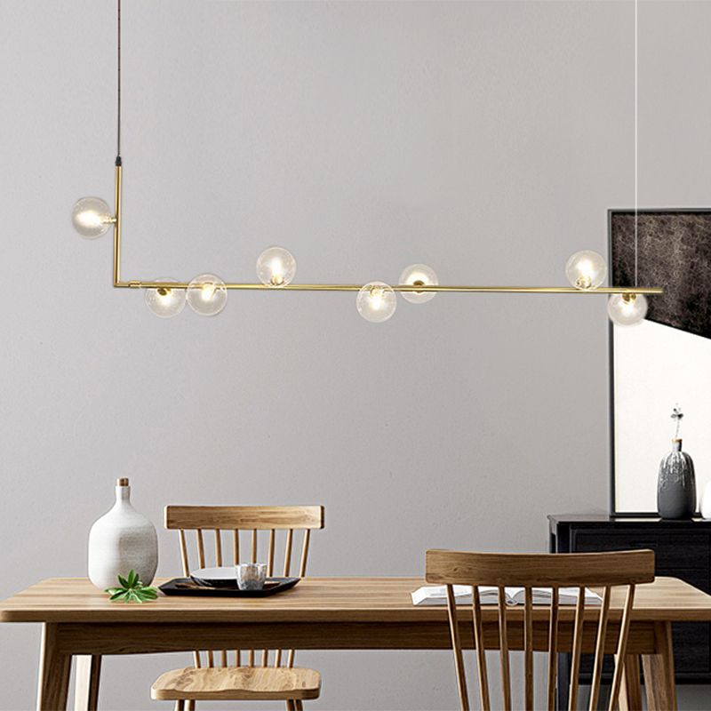 Valentina Minimalist Linear Pendant Light, Black & Gold, 6/8 Heads