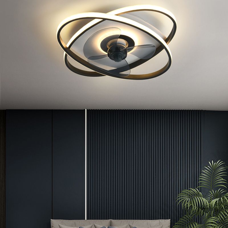 Arisha Double-ring Ceiling Fan with Light, 5 Color, L 19.6"