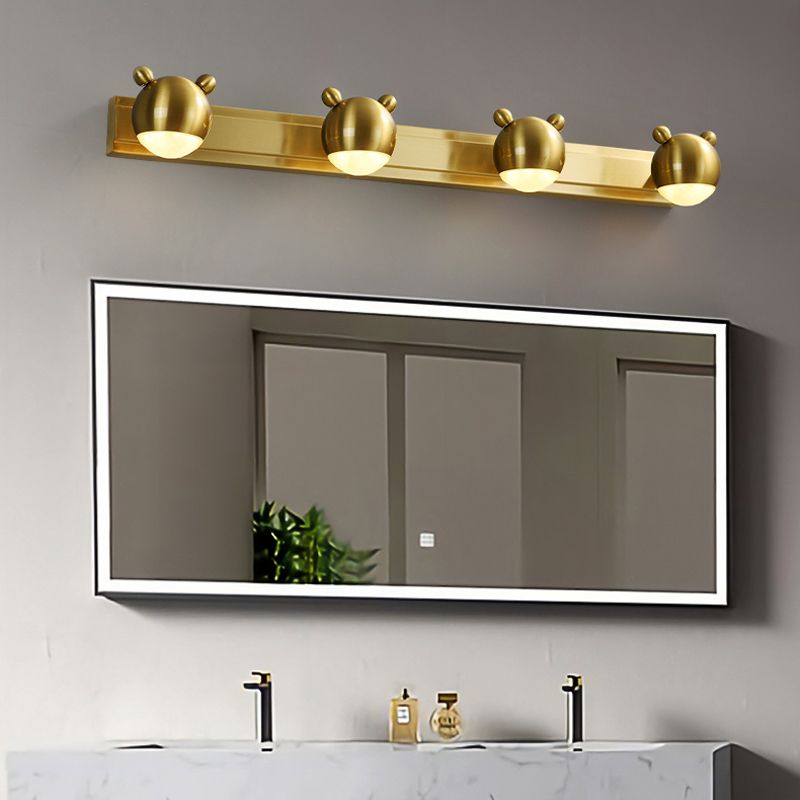 Leigh Modern Animal Globe Metal Vanity Wall Light, Gold, Bedroom