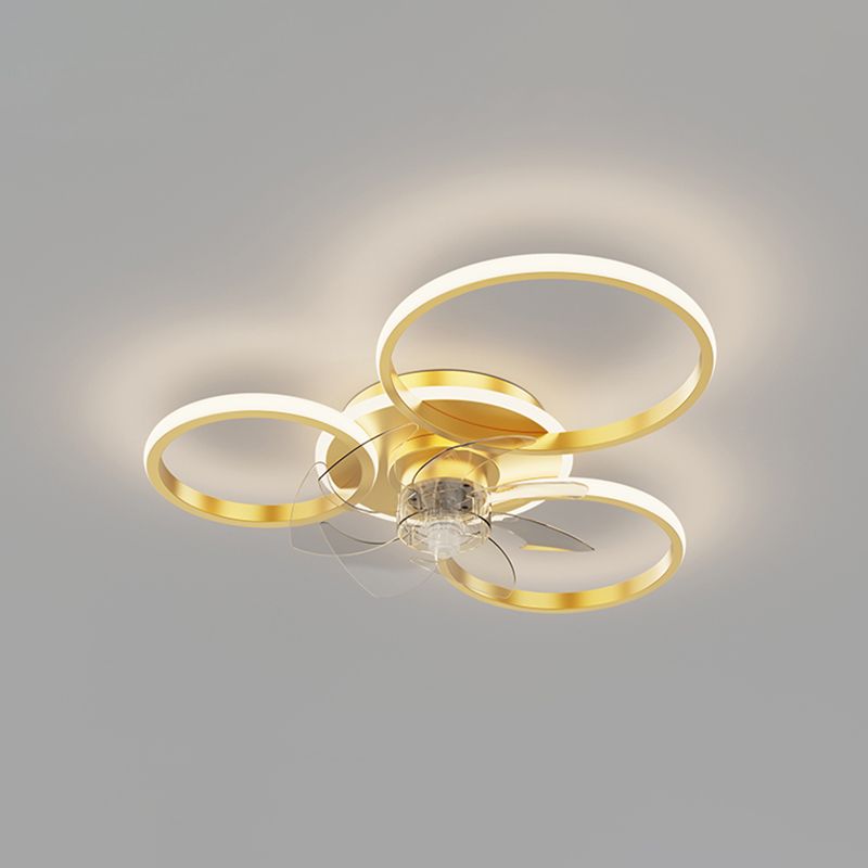 Arisha Ceiling Fan with Light, 2/3/4/5 Rings, 2 Color, L 18"/22"/24"/31.5"