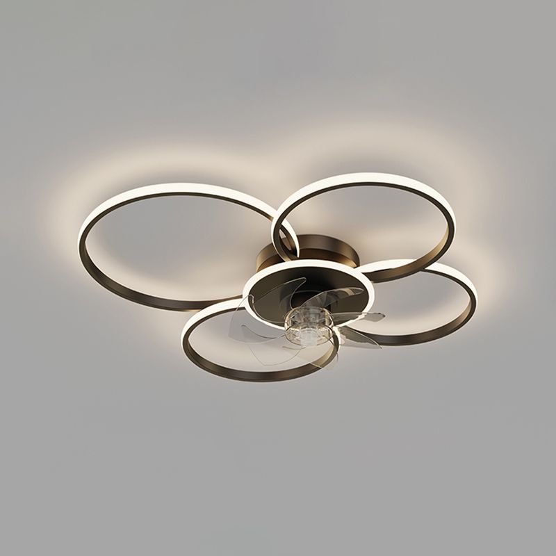 Arisha Ceiling Fan with Light, 2/3/4/5 Rings, 2 Color, L 18"/22"/24"/31.5"