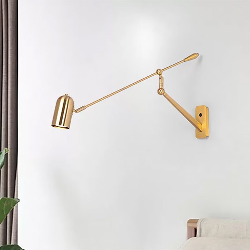 Freja Wall Lamp Cylindrical Modern/Minimalist, Metal, Adjustable, Gold, Bedroom