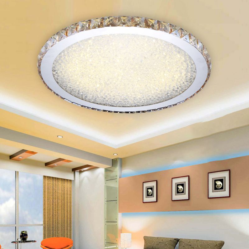 Kristy Luxury Stacked Crystal Glitter Flush Mount Ceiling Light