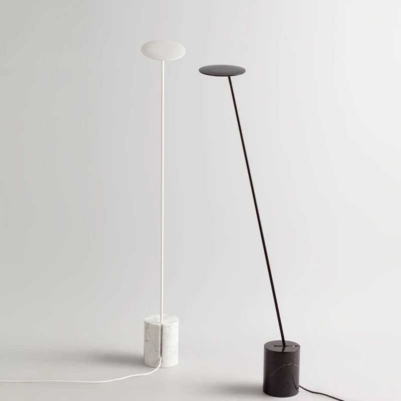 Valentina Nordic LED Floor Lamp, Black&White, Metal&Marble