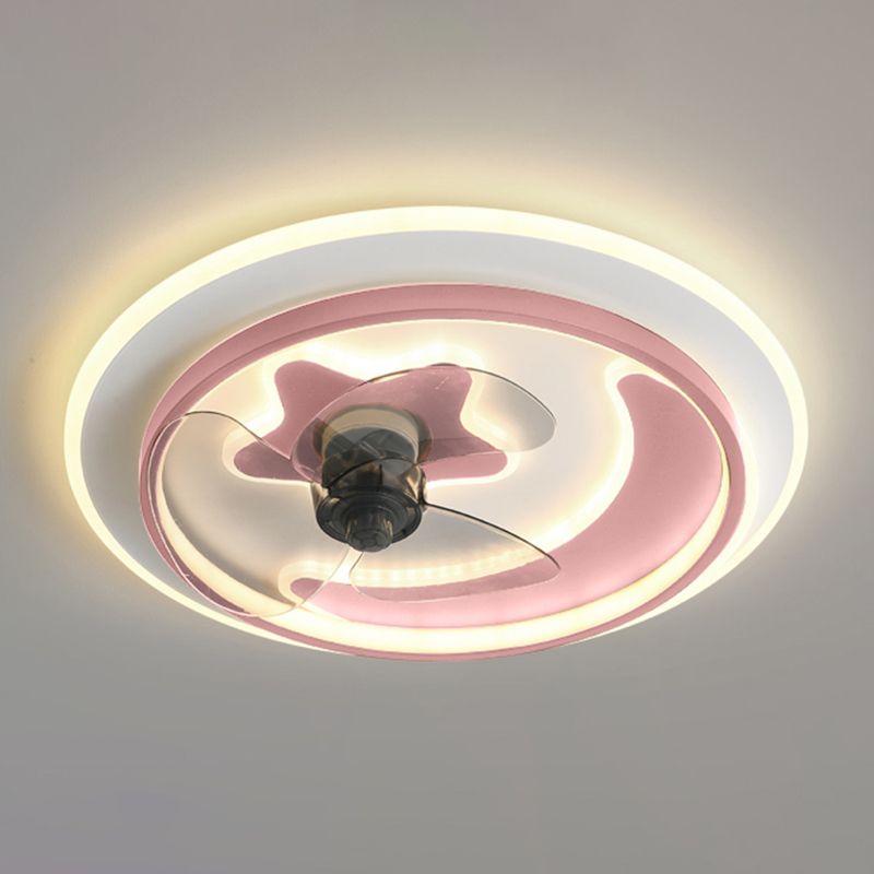 Arisha Double-ring Ceiling Fan with Light, 5 Color, L 19.6"