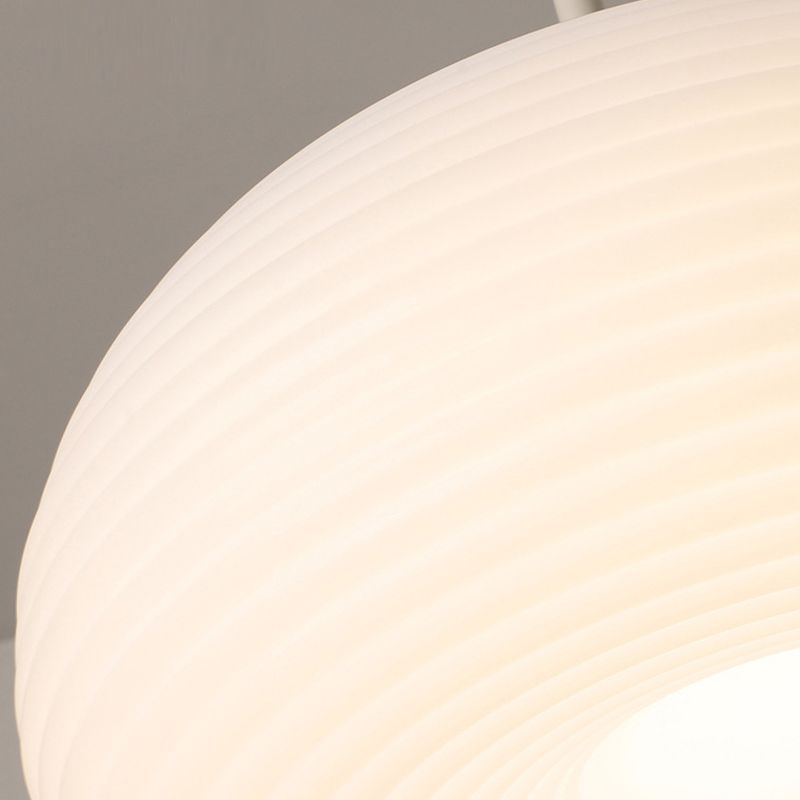 Renée Striped Minimalist Drum Shape White Pendant Light