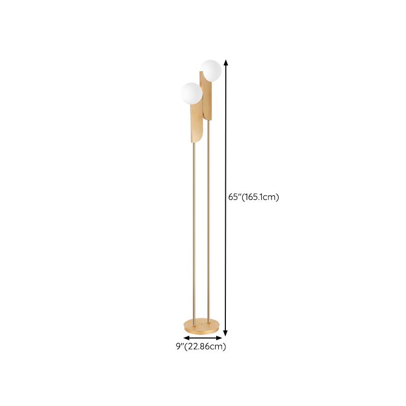 Salgado Minimalist Gold Floor Lamp, Metal, Living room