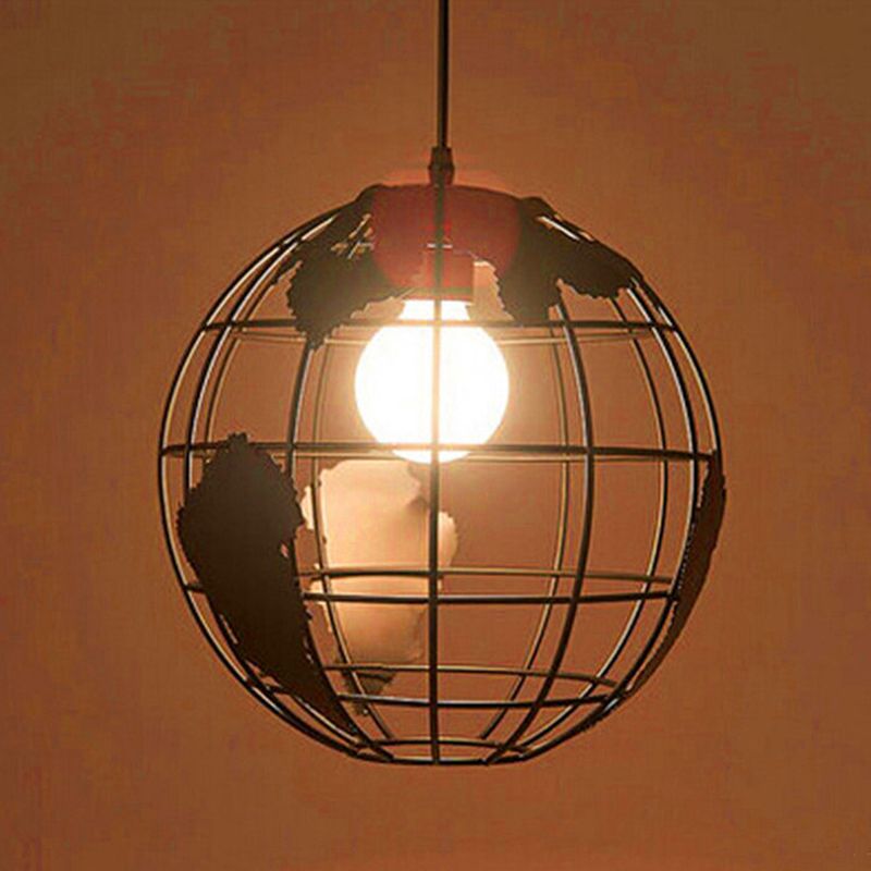 Alessio Cluster Globe Pendant Light, Black & White