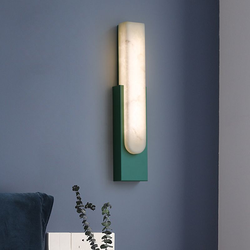 Chan Modern Rectangular Stone Metal Wall Lamp