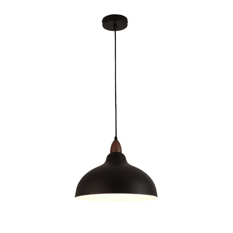 Morandi Modern Bowl-shaped Metal Pendant Light, Black/White